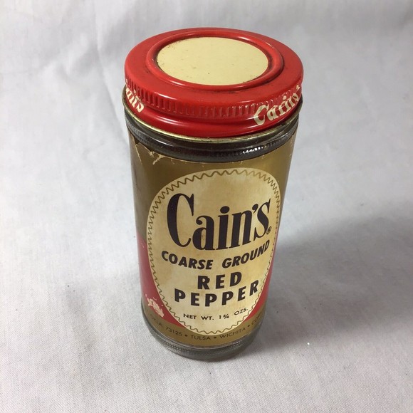 Cains Red Pepper 1 3/4 Oz 4” Glass Bottle Oz Vintage Spice Bottle - Picture 6 of 9